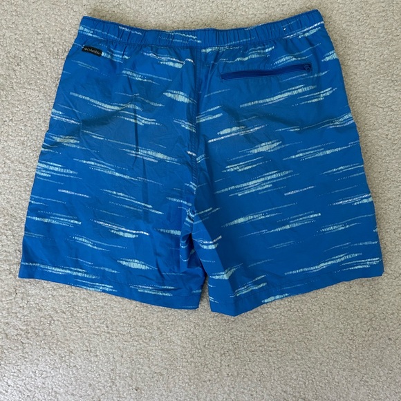 Columbia Mens Blue Swim Trunks Lined  Shorts Size M Belted Omni Shade - Picture 2 of 10